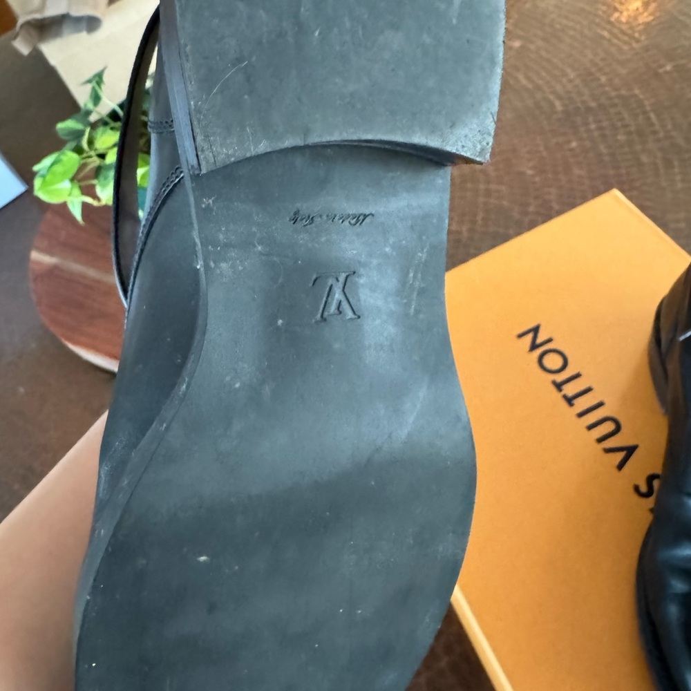 Louis Vuitton Black Lace-Up Leather Combat Boots - Picture 3 of 7